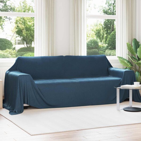 vidaXL Pături de aruncat 6 pcs Albastru marin 350 x 270 cm Molton