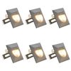 vidaXL Lămpi de perete LED de exterior, 6 buc., argintiu, 2 W, pătrat