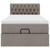 vidaXL Cadru de pat otoman cu saltea Taupe 90x190cm Material