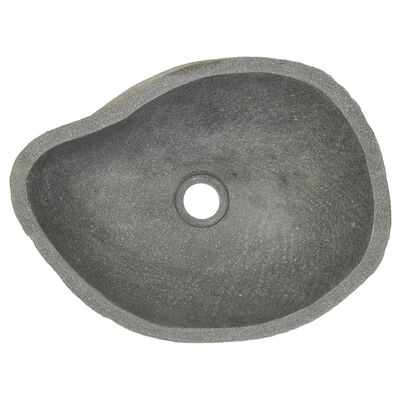 vidaXL Chiuvetă din piatră de râu, 37-46 cm, oval
