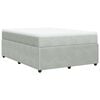 vidaXL Pat box spring cu saltea, gri deschis, 140x190 cm, catifea