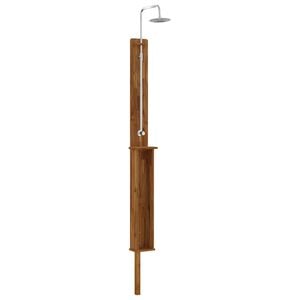 vidaXL Duș exterior 257 cm Lemn masiv de acacia și oțel inoxidabil