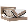 vidaXL Pat cu saltea și LED Cappuccino 200 x 200 cm Piele artificială