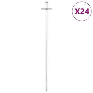 vidaXL Țăruși de cort, 24 buc., 29,5 cm, &Oslash;6 mm, oțel galvanizat