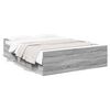vidaXL Cadru de pat cu sertare, gri sonoma, 135x190 cm, lemn prelucrat