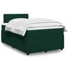 vidaXL Pat box spring cu saltea, verde &icirc;nchis, 120x190 cm, catifea