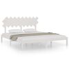 vidaXL Cadru de pat Super King, alb, 180x200 cm, lemn masiv