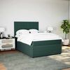 vidaXL Pat box spring cu saltea, verde &icirc;nchis, 160x200 cm, catifea