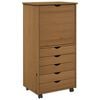 vidaXL Cabinet mobil 53 x 39 x 103 cm Lemn de pin masiv Maro miere