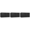 vidaXL Dulapuri TV suspendate, 3 buc., negru, 60x30x30 cm