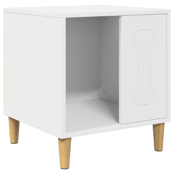 vidaXL Casă pentru c&acirc;ini Alb 44 x 42 x 49 cm Lemn compozit