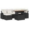 vidaXL Set de canapele pentru grădină 7 buc. negru și crem