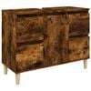 vidaXL Dulap de chiuvetă, stejar afumat, 80x33x60 cm, lemn prelucrat