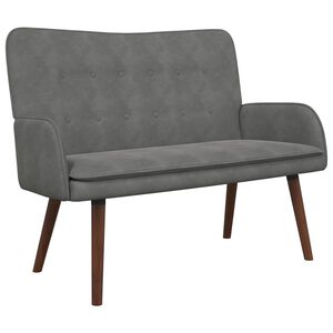 vidaXL Canapea cu 2 locuri Gri &icirc;nchis 115 x 61 x 87 cm Catifea