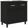 vidaXL Unitate Vanity pentru Baie Negru 60 x 35 x 60 cm Lemn prelucrat