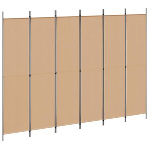 vidaXL Paravan cu 6 panouri Bej 300 x 220 cm Țesătură