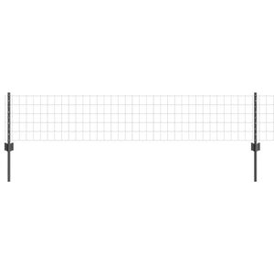 vidaXL Gard European cu St&acirc;lp 10 x 0,4 m Oțel cu strat de PVC Gri