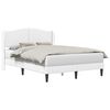 vidaXL Cadru de pat cu headboard Alb 140 x 190 cm Piele artificială