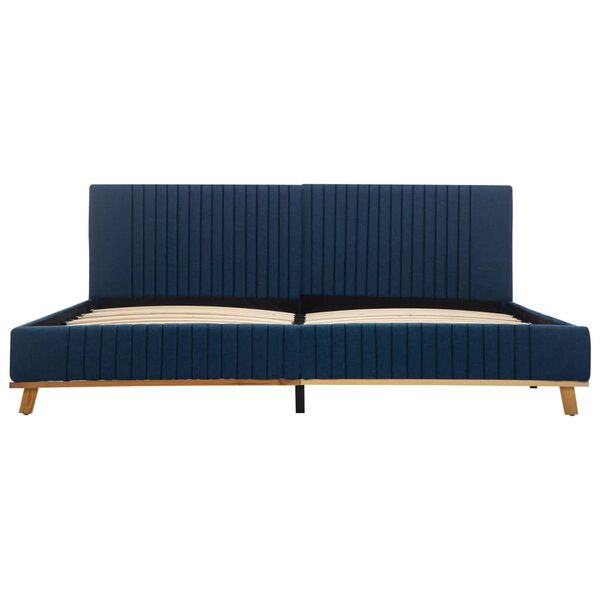 vidaXL Cadru de pat, albastru, 160 x 200 cm, material textil