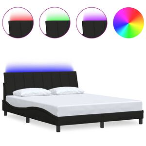 vidaXL Cadru de pat fără saltea, Hanko, negru, 160x200 cm, textil