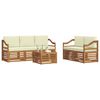 vidaXL Seturi de canapele 6 pcs Natural și Crem Lemn Solid de Acacia