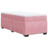 vidaXL Pat box spring cu saltea, roz, 90x190 cm, catifea