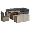 vidaXL Set canapele de grădină, 9 piese, cu perne, gri, poliratan