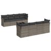 vidaXL Set canapele de grădină, 9 piese, cu perne, gri, poliratan
