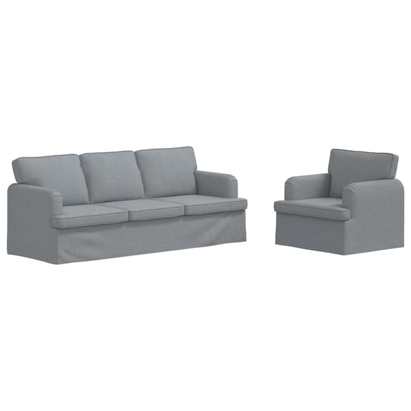 vidaXL Canapea 2 pcs Gri deschis 144 x 80 x 85 cm țesătură