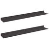 vidaXL Raft suspendat Pe perete 2 pcs Negru 60 x 8,5 x 2,5 cm Oțel