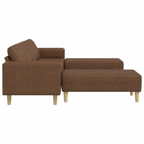 vidaXL Set de canapea Maro Piele ecologică de suede