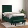 vidaXL Pat box spring cu saltea, verde &icirc;nchis, 90x190 cm, catifea