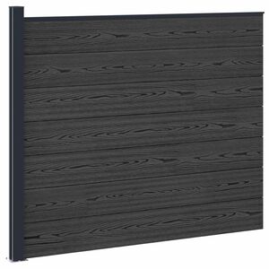 vidaXL Panou de Gardă WPC și Aluminiu Negru