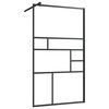 vidaXL Paravan de duș walk-in negru 90x195 cm sticlă ESG transparentă
