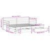 vidaXL Pat de zi cu extensie și sertare fără saltea, alb, 90x190 cm