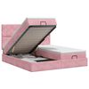 vidaXL Pat ottoman cu saltea cu headboard 2 buc. Roz Catifea