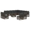 vidaXL Set de canapele pentru grădină 14 pcs Gri poliratan