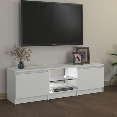 vidaXL Comodă TV cu lumini LED, alb, 120x30x35,5 cm