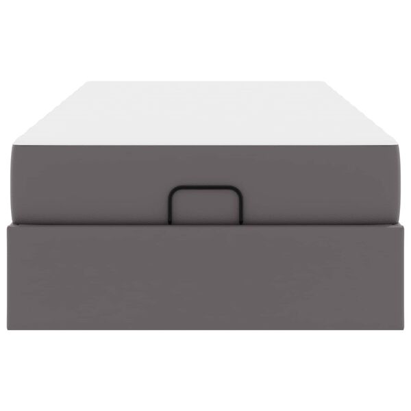 vidaXL Cadru de pat cu saltea cu saltea 2 pcs Gri PVC