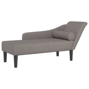 vidaXL Șezlong cu perne, gri taupe, material textil