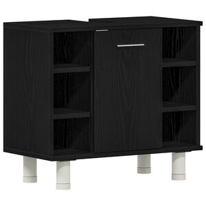 vidaXL Dulap de Baie cu ușă Stejar Negru 60 x 32 x 54 cm Lemn compozit