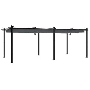 vidaXL Foișor de grădină, acoperiș retractabil antracit 3x6 m aluminiu