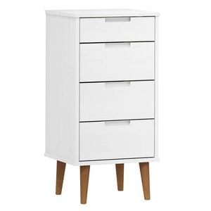 vidaXL Dulap cu sertare, alb, 40x35x82 cm, lemn masiv de pin