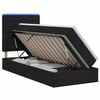vidaXL Pat cu LED și saltea Negru 90 x 200 cm Țesătură