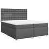 vidaXL Pat box spring cu saltea, gri &icirc;nchis, 200x200 cm, textil
