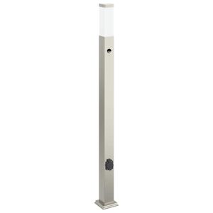 vidaXL St&acirc;lp luminos cu senzor și priză 110 cm oțel inoxidabil IP44