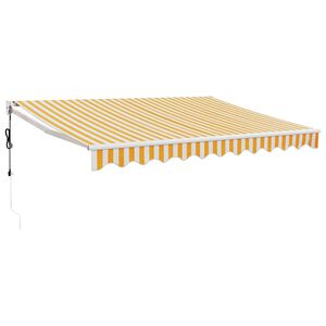 vidaXL Copertină retractabilă automată, galben și alb, 3x2,5 m