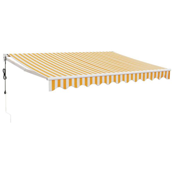 vidaXL Copertină retractabilă automată, galben și alb, 3x2,5 m
