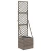 vidaXL Ghiveci de grădină cu trellis Gri 35 x 30 x 135 cm poliratan