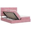 vidaXL Pat cu storage cu headboard Roz 200 x 200 cm Catifea